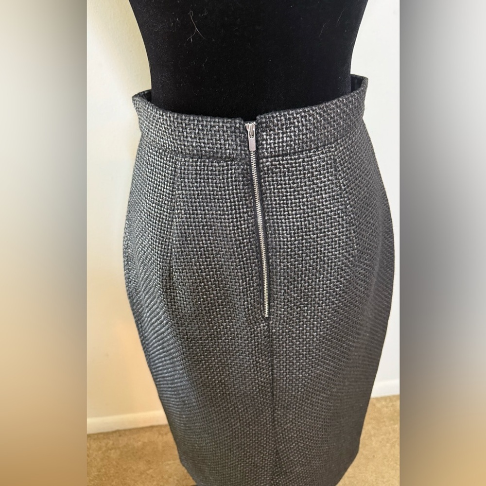 Banana Republic Dark Gray preppy Tweed Look pencil skirt lined zipper back 2 EC - Picture 6 of 10